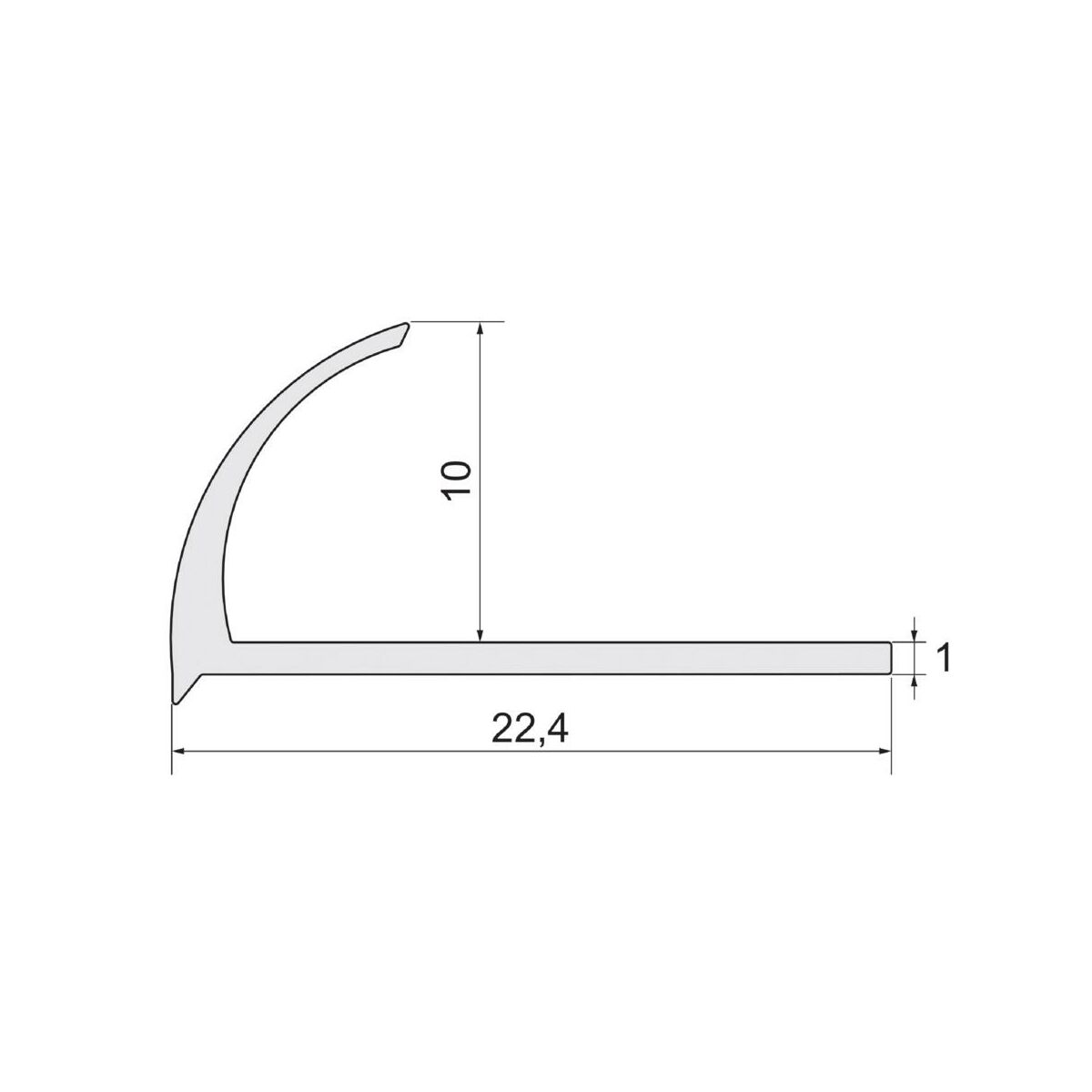 Profil do glazury zewnętrzny półokrągły aluminium 10 mm 2 5 m