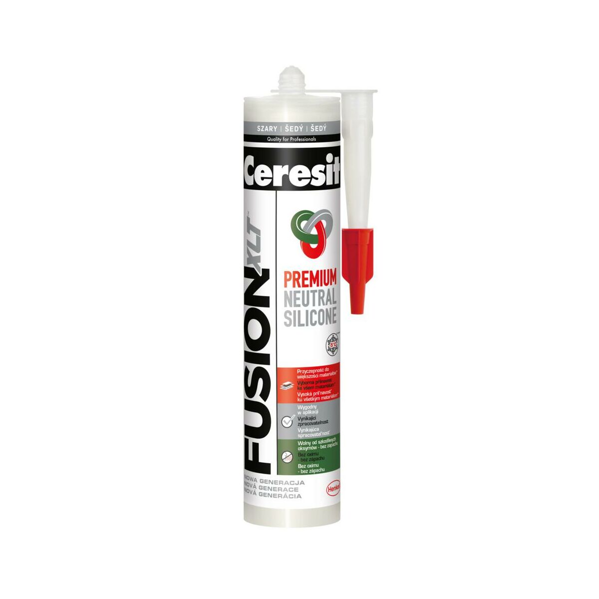 Silikon Fusion XLT 280 ml szary Ceresit
