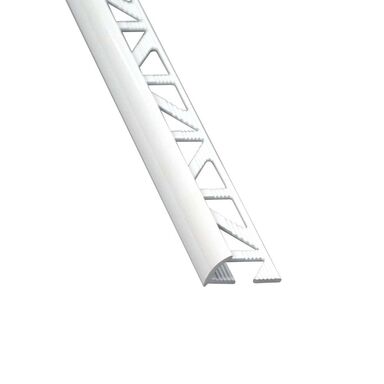 Profil do glazury zewnętrzny półokrągły aluminium 10 mm / 2.5 m Biały Cezar