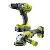 Zestaw wiertarko - wkrętarka i szlifierka kątowa R18DDAG-213S 1.3 Ah Li-ion RYOBI