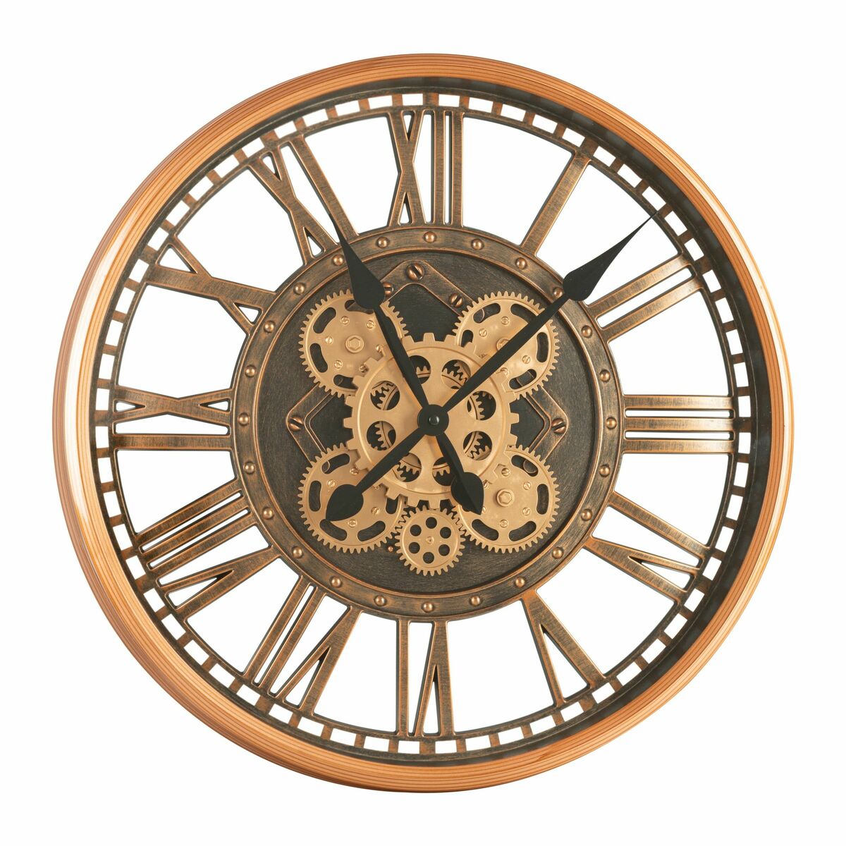 Zegar ścienny ZE/46 z mechanizmem śr. 50 cm brązowo-złoty