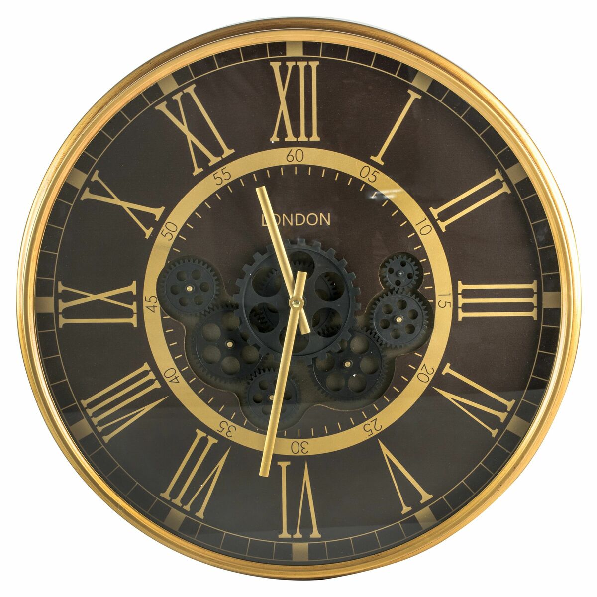 Zegar ścienny z mechanizmem śr. 53.5 cm złoto-brązowy