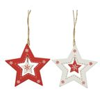 Zawieszka gwiazda drewniana 8 cm 4 szt. różne wzory