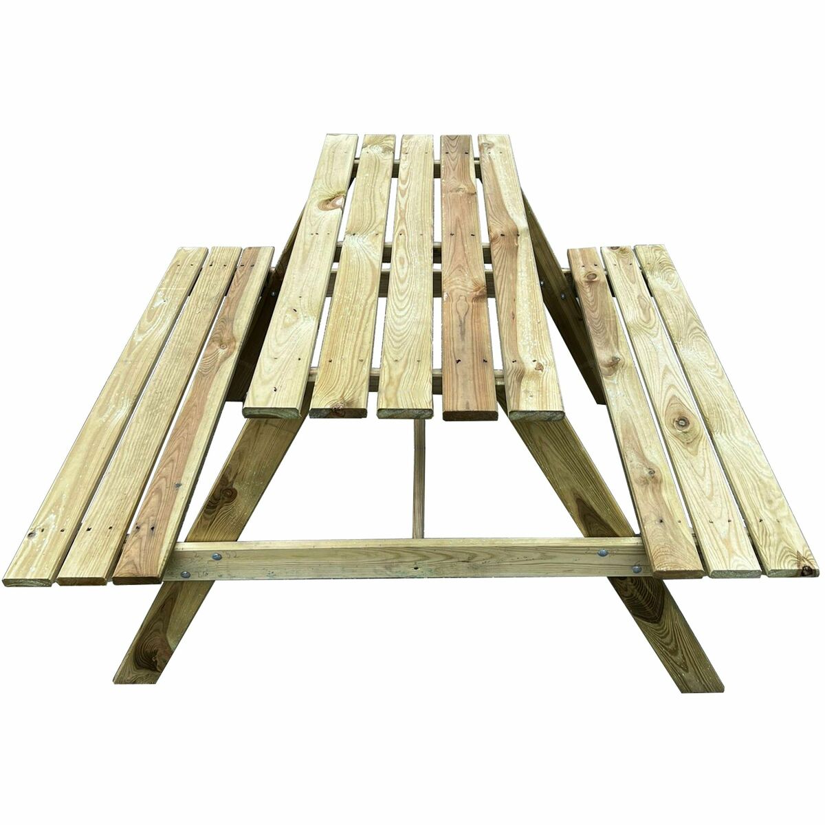 Meble ogrodowe jadalniane piknikowe stół z ławkami drewniane 118cm 4IQ