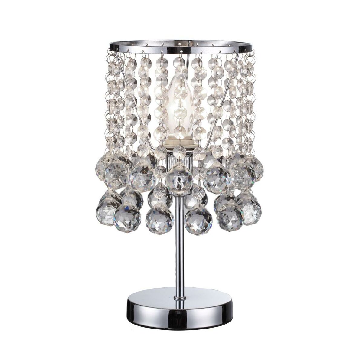 Lampa stołowa LONDON CRYSTAL z kryształkami chrom E14 REALITY