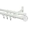 Karnisz podwójny GLOBE biały mat 160 cm 19 mm metalowy