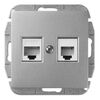 Gniazdo telefoniczno-komputerowe RJ11 / RJ45 SENTIA srebrny ELEKTRO - PLAST
