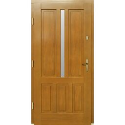 Drzwi zewnętrzne drewniane wejściowe przeszklone C264 afromozja 90 lewe Lupol