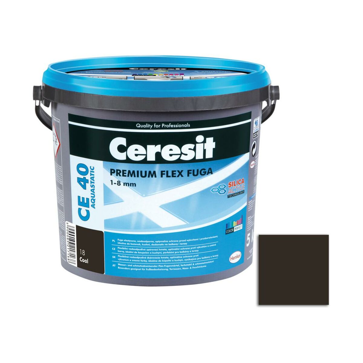 Fuga cementowa wodoodporna CE40 18 czarny 5 kg Ceresit