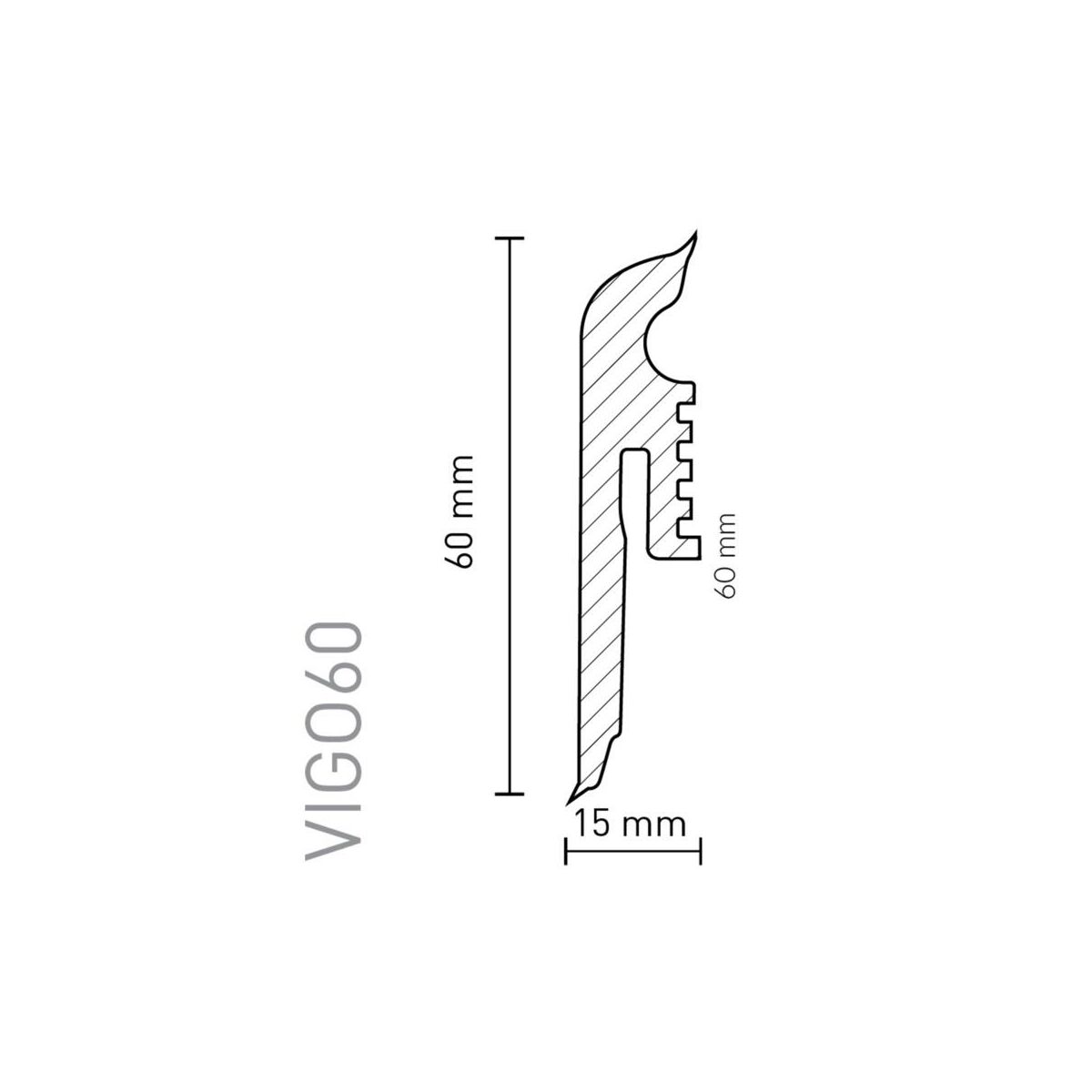 Listwa przypodłogowa pcv Vigo Biała 60 mm Arbiton