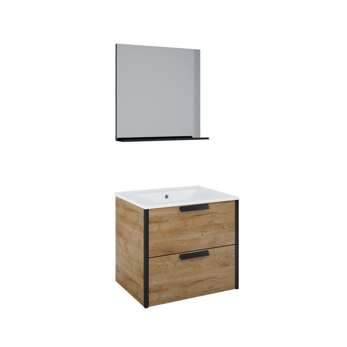 Zestaw szafka z umywalką + lustro Loft Canela 60 Sensea