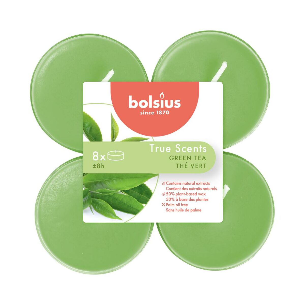 Podgrzewacz zapachowy maxi True Scents zielona herbata 8 szt. Bolsius