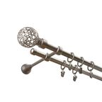 Karnisz KULA RETRO 200 cm podwójny chrom 16 mm metalowy