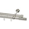 Karnisz PROFIL CYLINDER 160 cm podwójny nikiel 19 mm metalowy