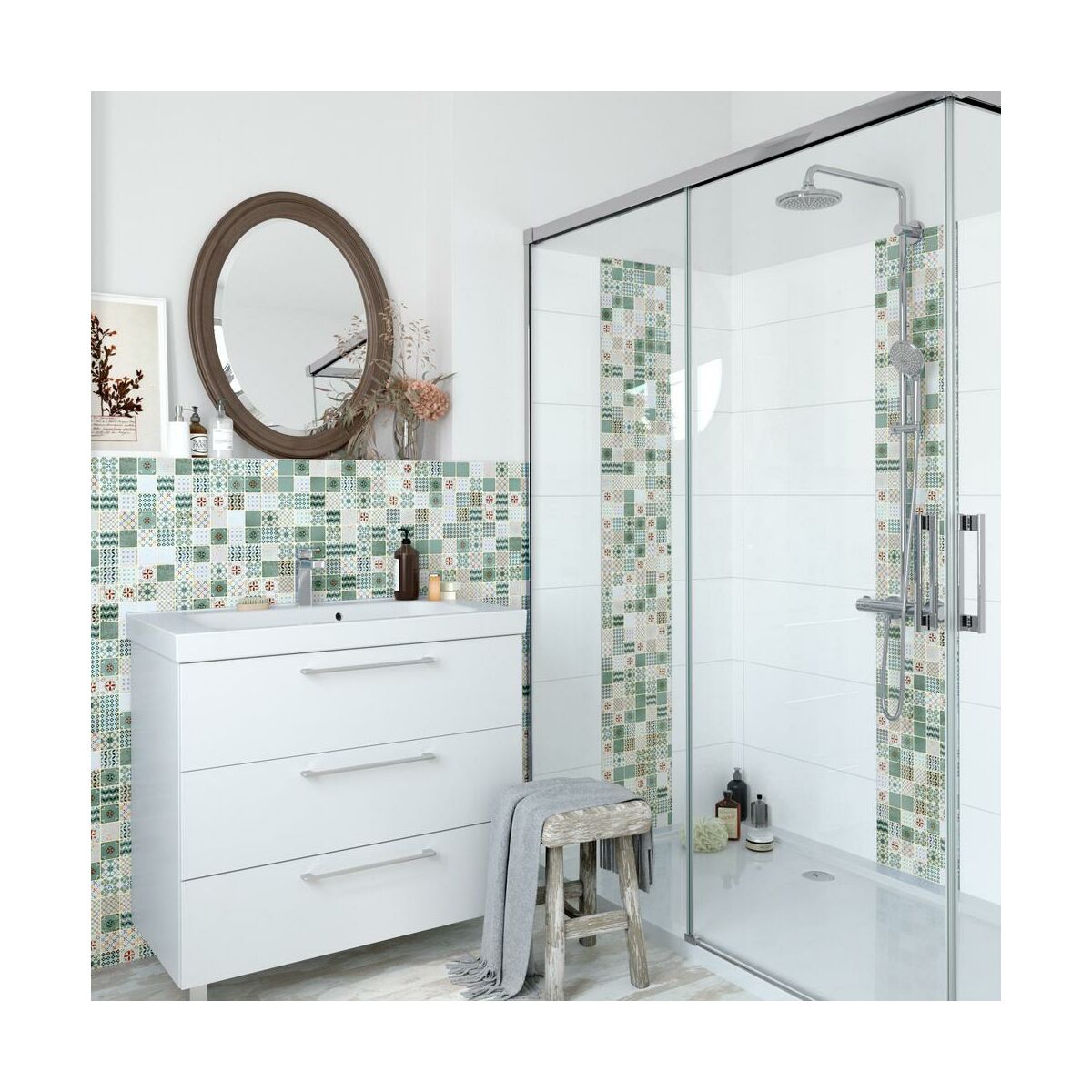 Mozaika Locarno Mix Green White Mat 30 x 30 Artens