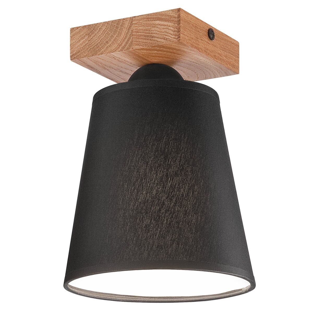 Lampa sufitowa Lula czarna z drewnem E27 Lamkur