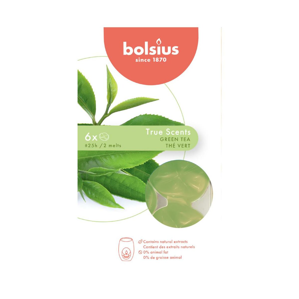 Płatki zapachowe True Scents zielona herbata 6 szt. Bolsius