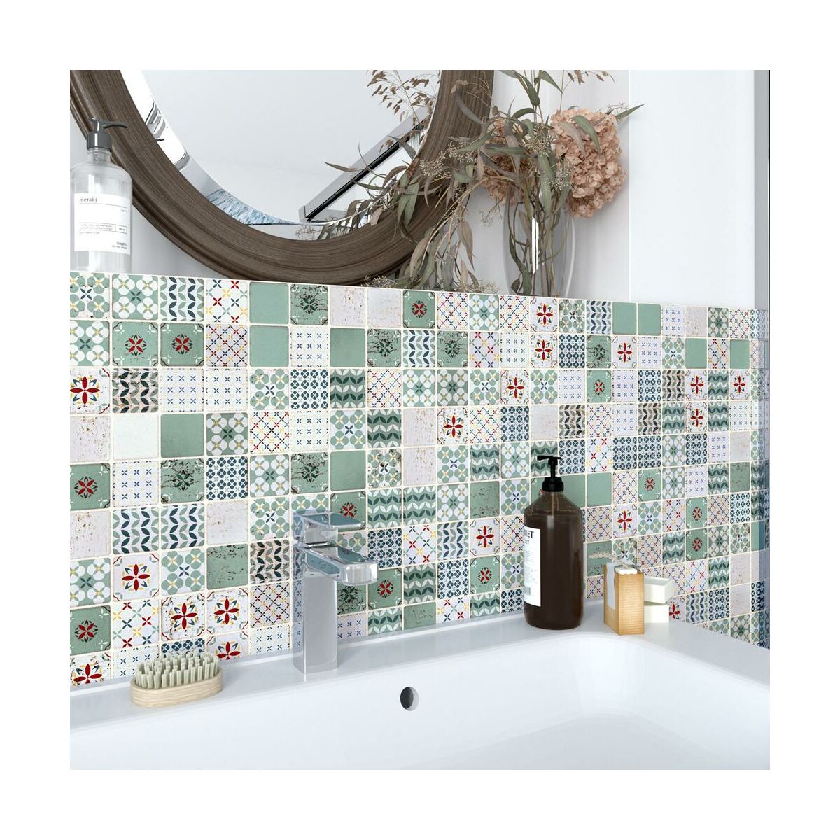 Mozaika Locarno Mix Green White Mat 30 x 30 Artens