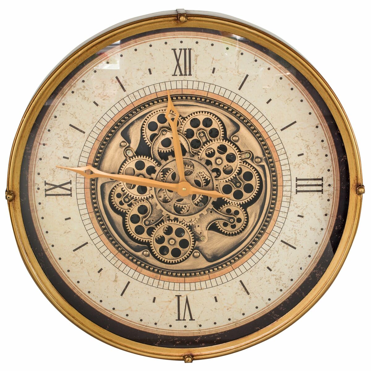 Zegar ścienny Retro z mechanizmem śr. 60 cm złoty
