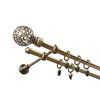 Karnisz KULA RETRO 160 cm podwójny antyczne złoto 16 mm metalowy