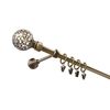 Karnisz KULA RETRO 240 cm pojedynczy antyczne złoto 16 mm metalowy