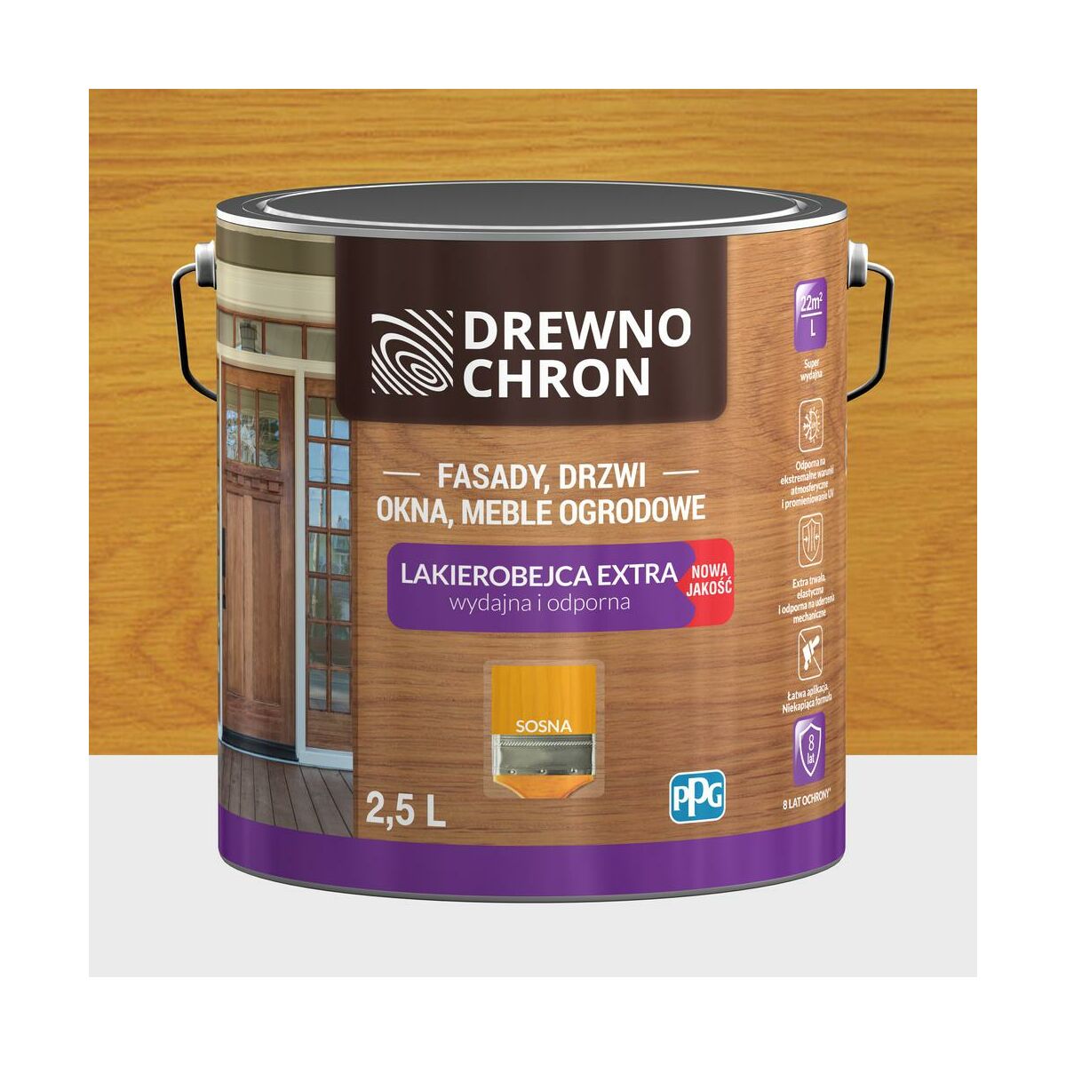 Lakierobejca do drewna 2.5 l Sosna
