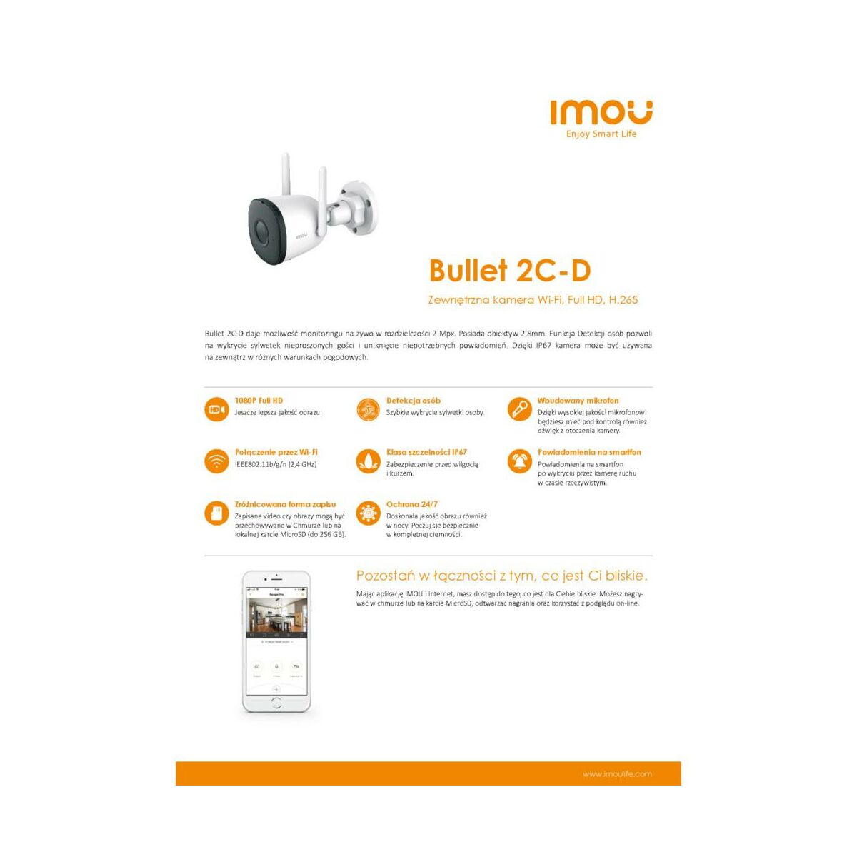 Kamera zewnętrzna WiFi Bullet IPC-F22P-D IMOU