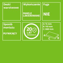 Podłoga drewniana deska trójwarstwowa jodełka klasyczna dąb szczotkowany 1-lamelowa lakier matowy 14 mm Barlinek