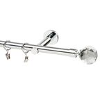 Karnisz Prado Crystal 160 cm pojedynczy chrom 19 mm