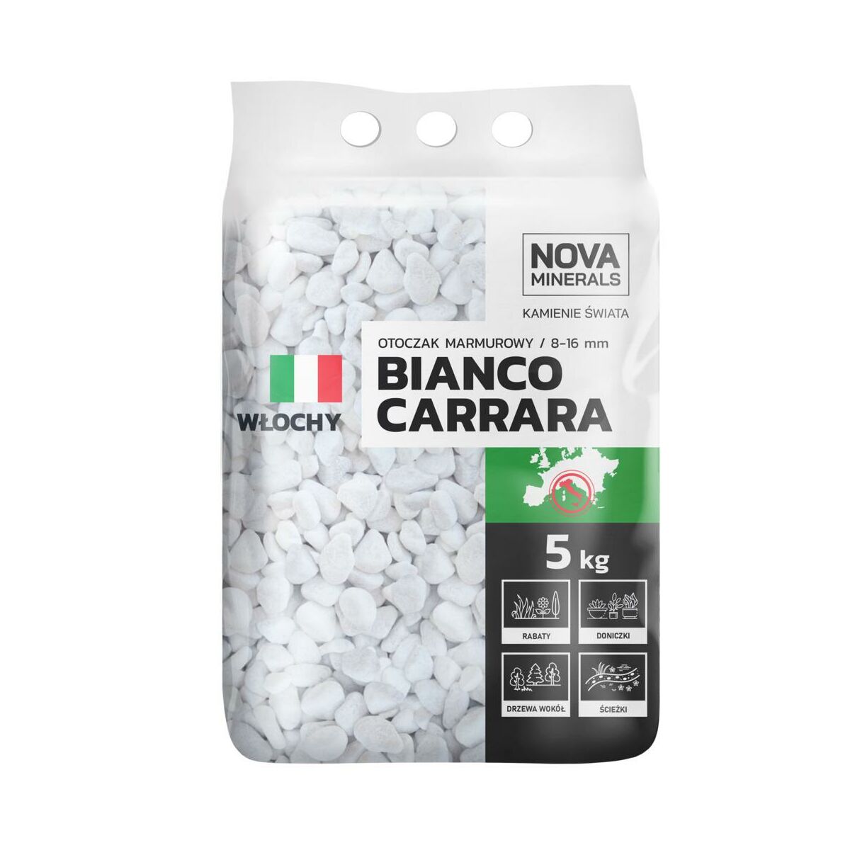 Otoczak Bianco carrara 8-16mm 5kg biały Nova minerals