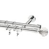 Karnisz PRADO KULA CRYSTAL 240 cm podwójny chrom 19 mm metalowy