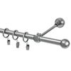Karnisz ROMA KULKA 240 cm pojedynczy srebrny 16 mm metalowy