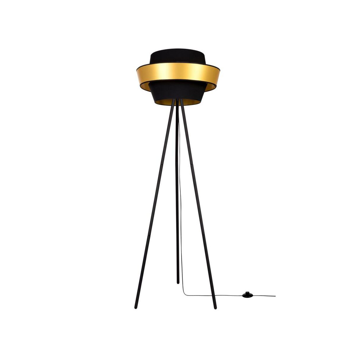 Lampa podłogowa Preto Gold czarno-złota E27 Spot-Light