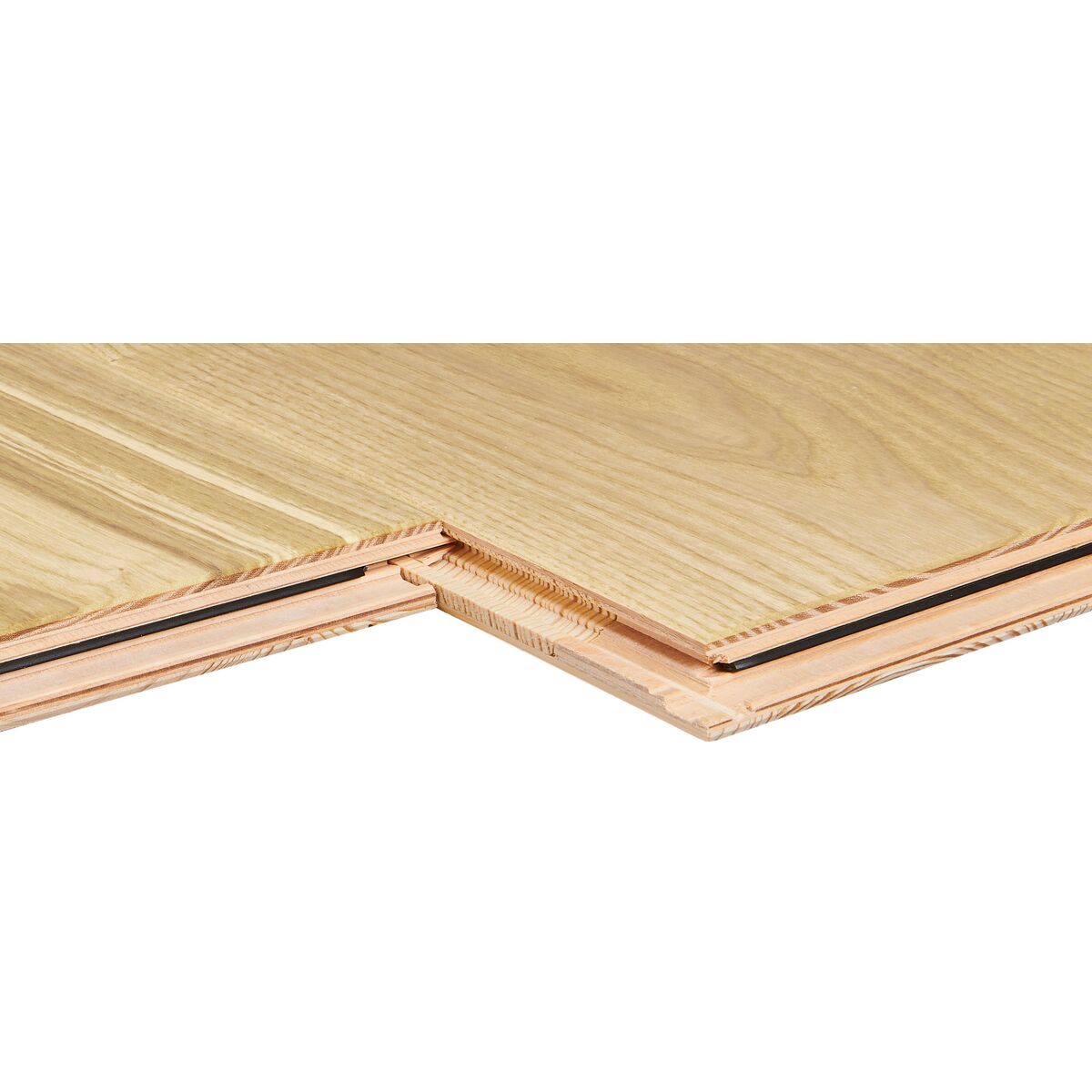 Podłoga drewniana deska trójwarstwowa Jesion 1-lamelowa lakier półmatowy 14 mm Barlinek