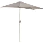 Parasol ogrodowy 140 x 265 cm BIMA szary półokrągły