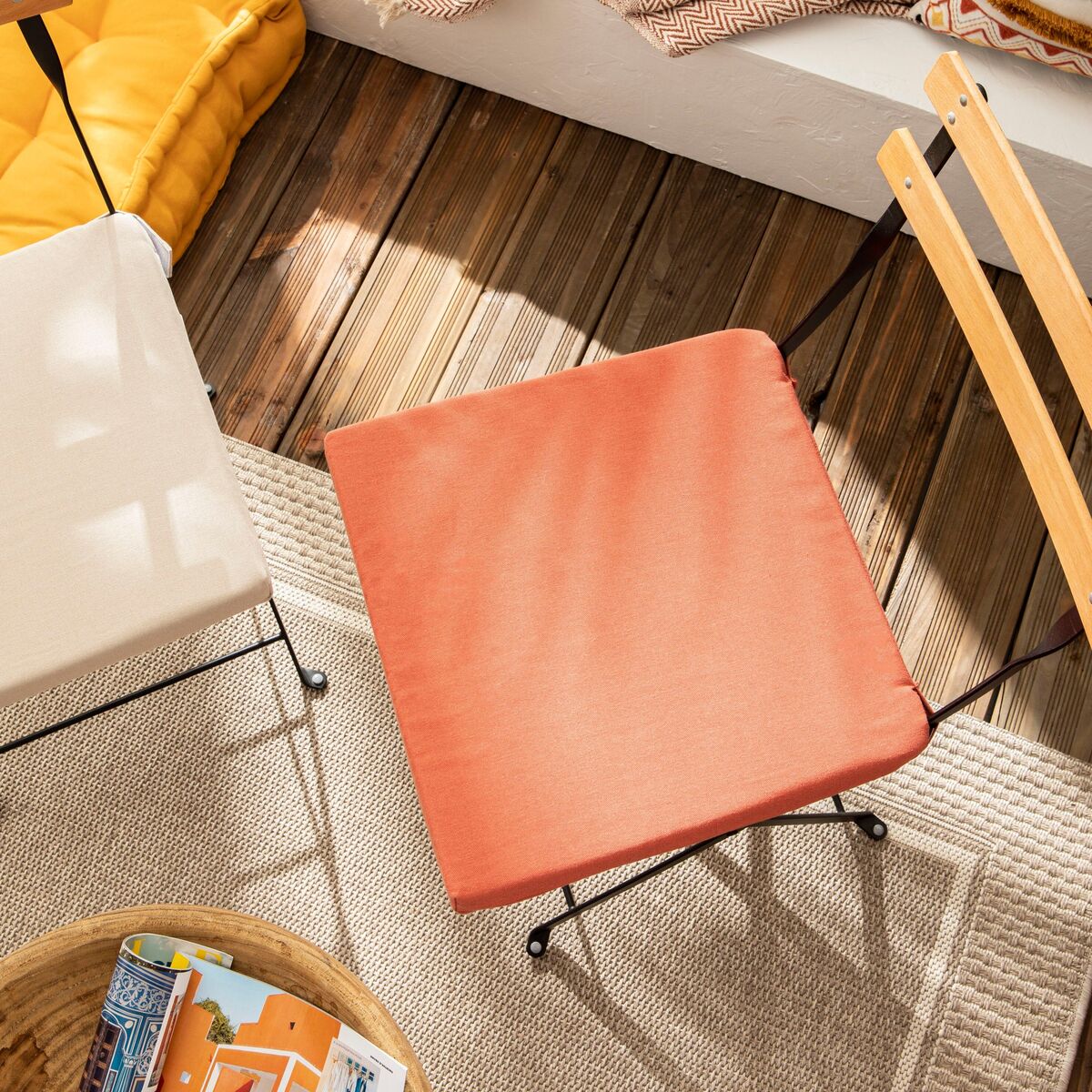 Poduszka na krzesło Joy pomarańczowy 40 x 40 x 4 cm Inspire