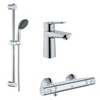 Zestaw: Bateria umywalkowa, Bateria Wannowa, Zestaw prysznicowy na drążku START EDGE/PRECISION START GROHE