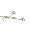 Karnisz KLASYK CRYSTAL KULA 160 cm pojedynczy chrom 16 mm metalowy