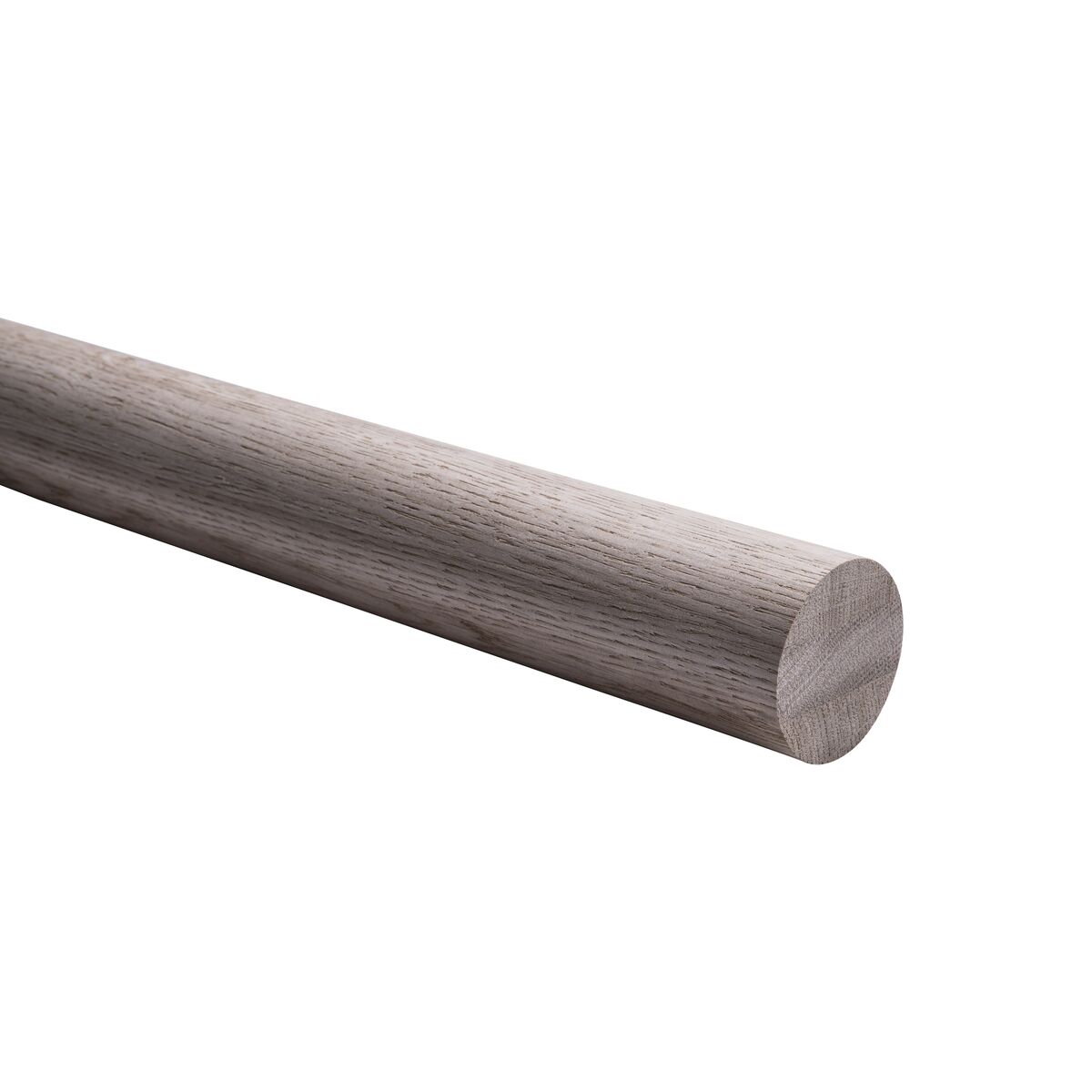 Poręcz schodowa drewniana dębowa surowa okrągła 2700x49.5 mm Kornik