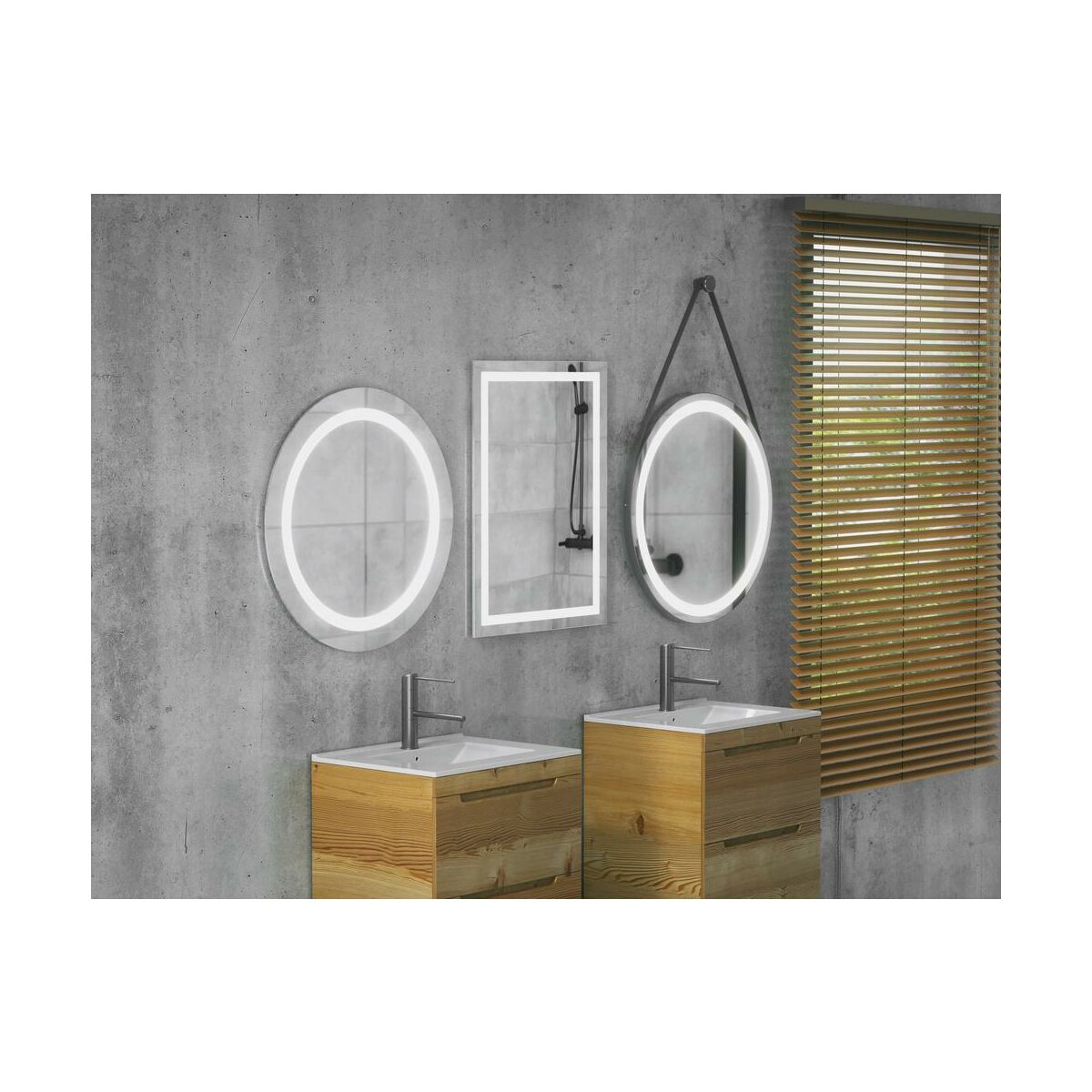 Lustro łazienkowe z wbudowanym oświetleniem LOFT LED 65 x 65 
