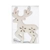 Zawieszka renifer brokatowy 11 cm 6 szt. biały