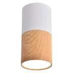 Oprawa natynkowa TUBA IP20 śr. 5.8 cm biało-drewniana LED CANDELLUX