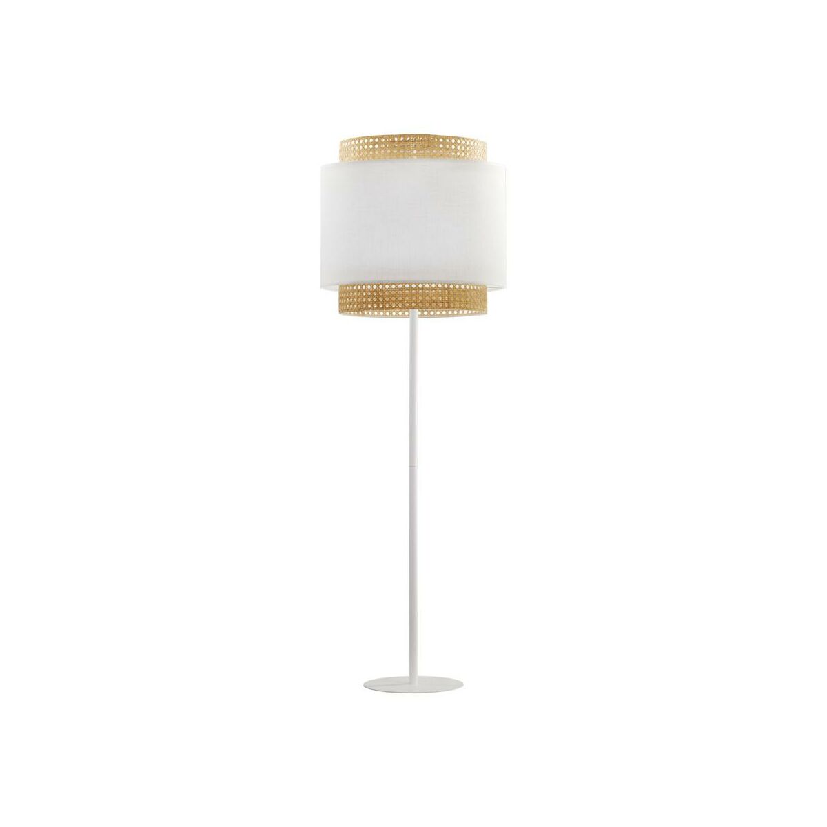 Lampa podłogowa Boho biała z rattanem E27 TK Lighting