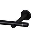 Karnisz TOKYO 160 cm pojedynczy czarny mat 19 mm metalowy