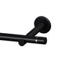 Karnisz TOKYO 200 cm pojedynczy czarny mat 19 mm metalowy