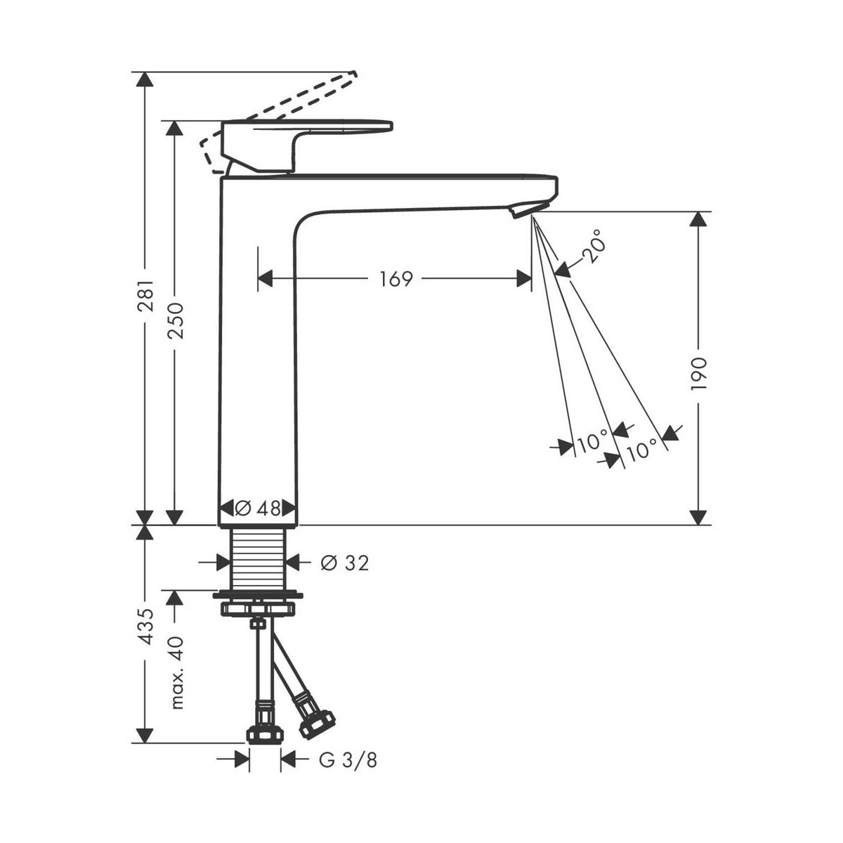 Bateria umywalkowa chrom Blend Hansgrohe