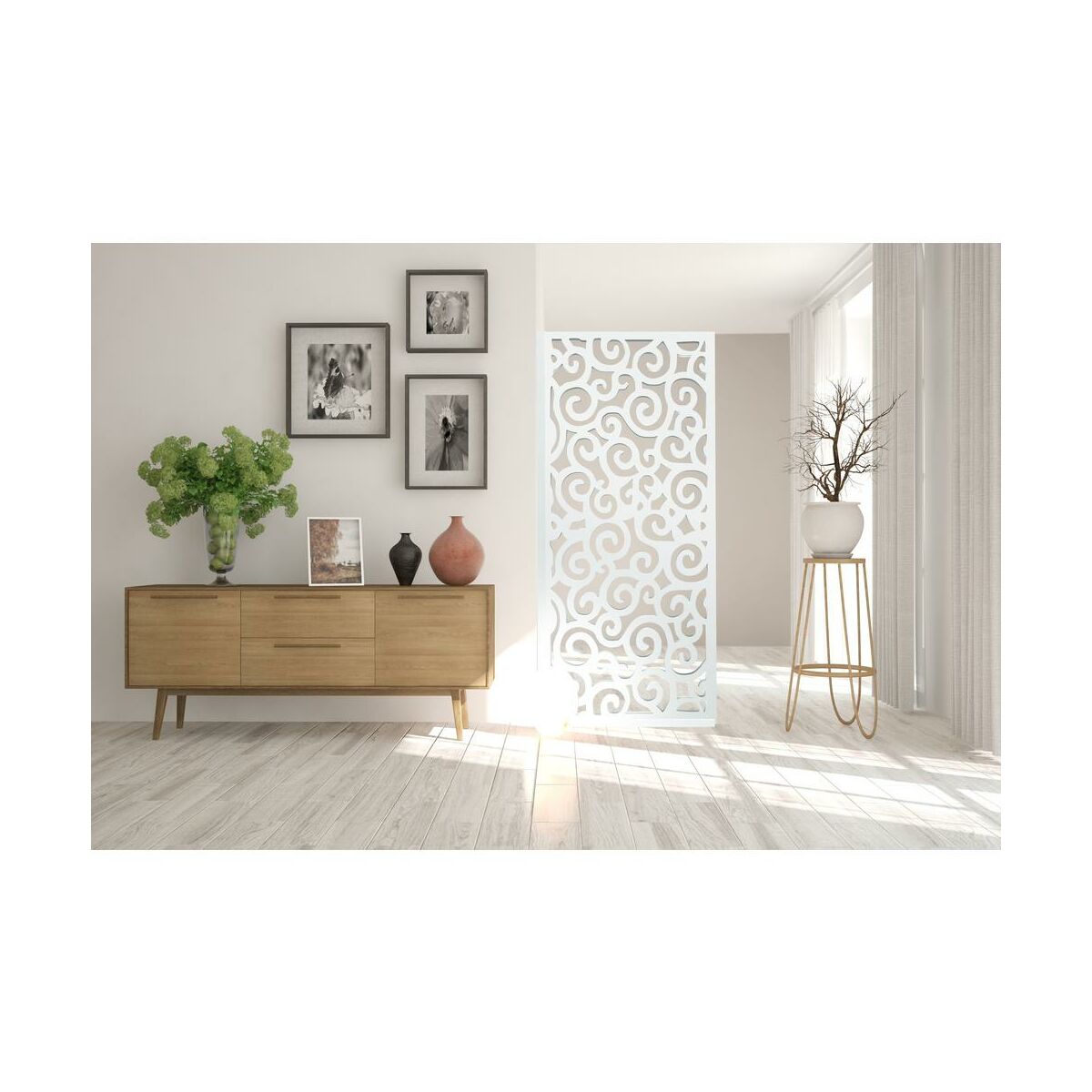 Panel ażurowy Tradycyjny Biały półmatowy 90 x 200 cm