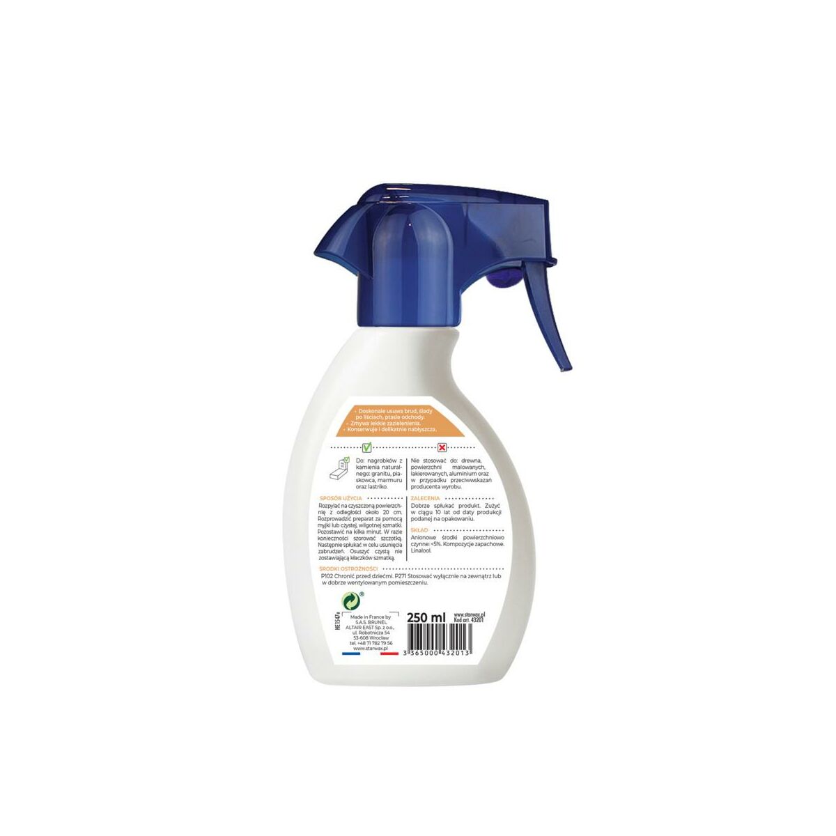 Środek czyszczący CZYSTY NAGROBEK 0.25 l marmur, kamień, granit STARWAX