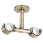 Wspornik do karnisza 28 mm sufitowy podwójny antyczne złoto dł. 75 mm INSPIRE