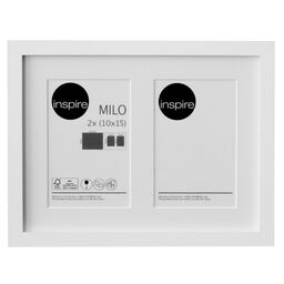 Multiramka Milo na 2 zdjęcia 26.5 x 20 cm biała MDF Inspire